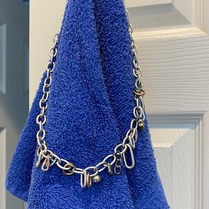 Sabika Silver Chain Necklace with Gold Accents